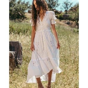 Cleobella Estelle Ankle Dress in Ivory